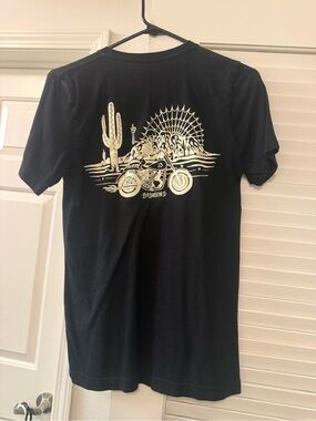 Badwood Tee with Cream Motorcycle & Cactus Graphic